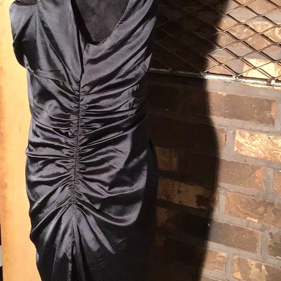 Moda International dress Bodycon ruched black 8 - Picture 3 of 7